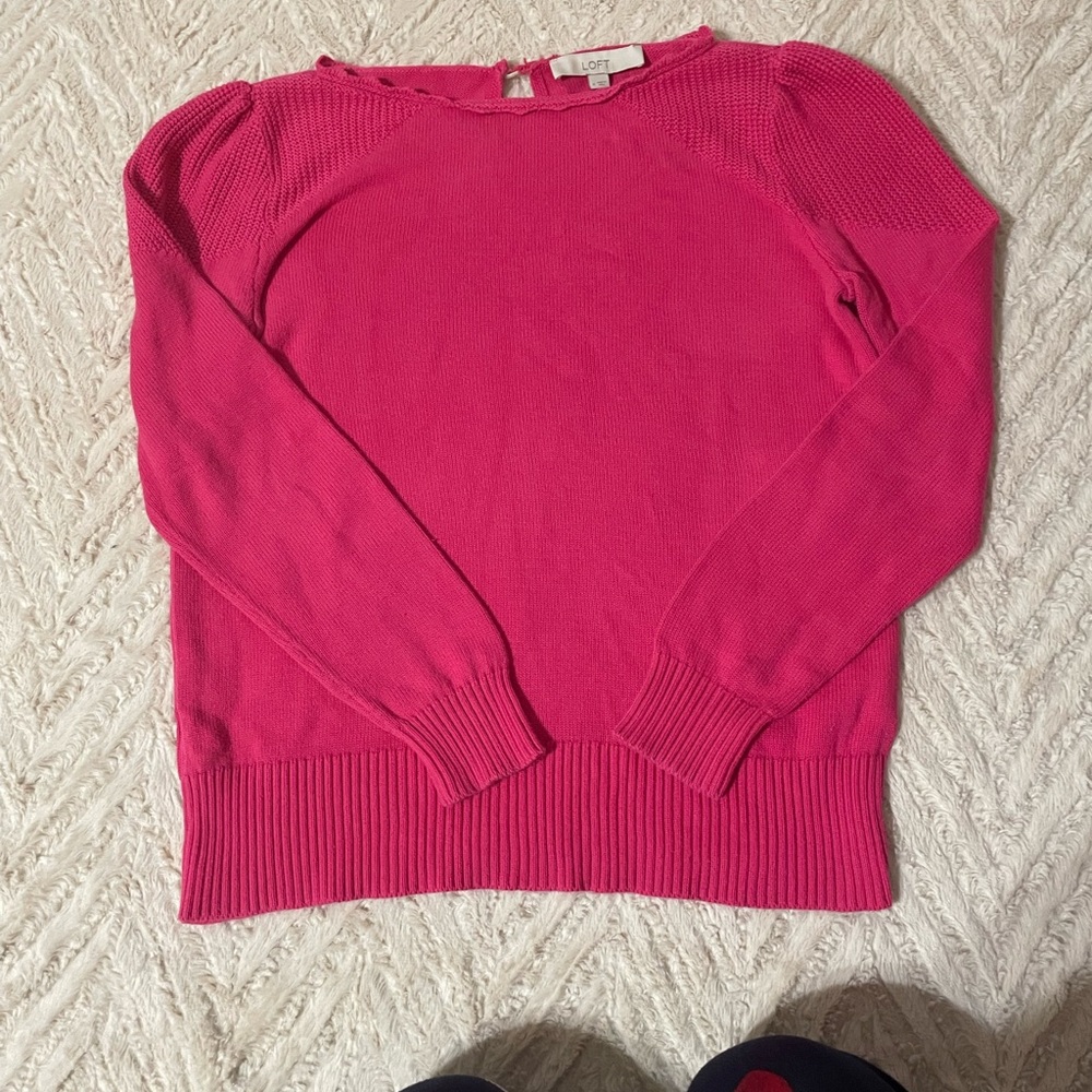 LOFT Pink Crew Neck Sweater